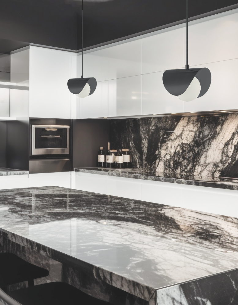 1LT Pendant, MB w/ WH Opal Glass