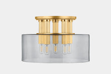 Load image into Gallery viewer, Crystler Flush Mount In Aged Brass
