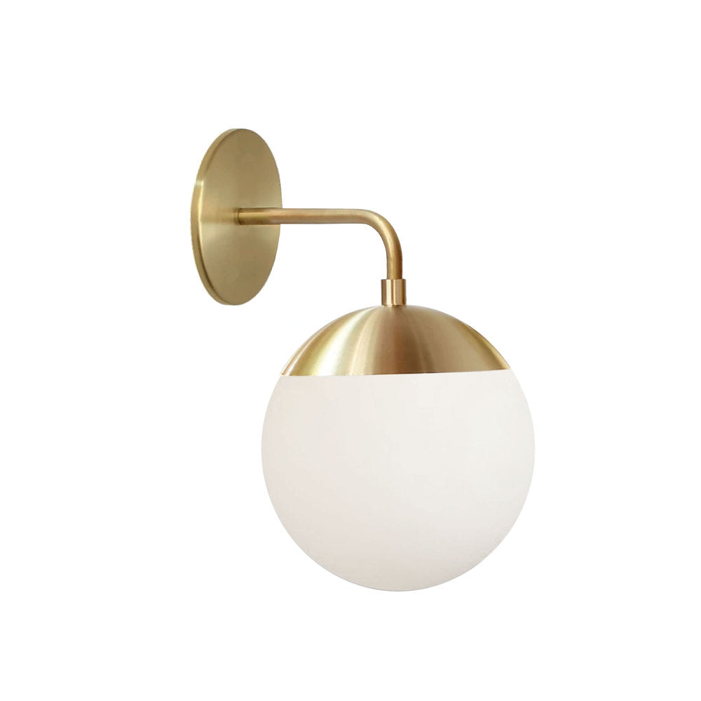 1LT Wall Sconce, AGB w/ WH Opal Glass