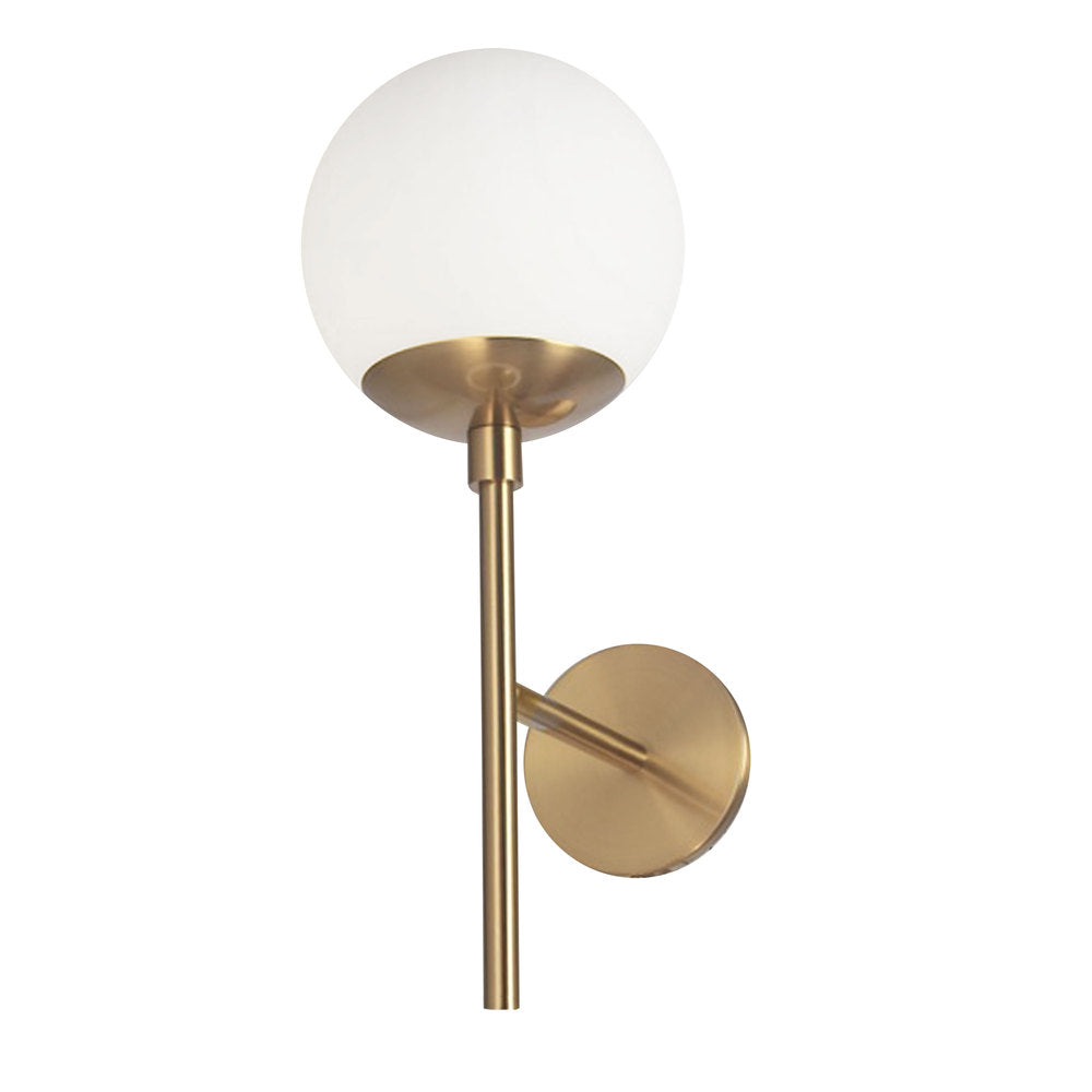 1LT Wall Sconce, AGB w/ WH Opal Glass