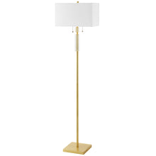 Load image into Gallery viewer, 2LT Incandescent Floor Lamp, AGB w/ WH Shade
