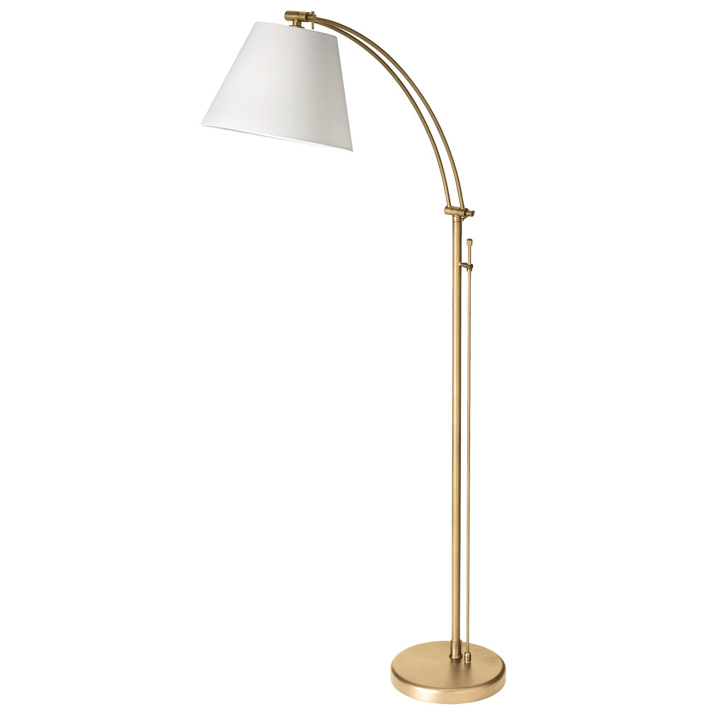 1LT Incan Adjustable Floor Lamp, AGB w/ WH Shade