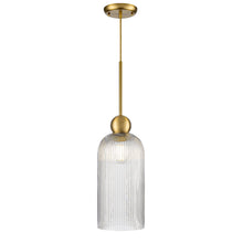 Load image into Gallery viewer, Hariette 17" Ribbed Pendant, Brass
