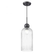 Load image into Gallery viewer, Hariette 17" Ribbed Pendant, Black
