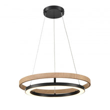 Load image into Gallery viewer, CYBELE 18" LED CHAND. BLACK W/NAT.WOOD
