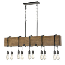 Load image into Gallery viewer, Timber Lodge Linear Chandelier in Ironwood
