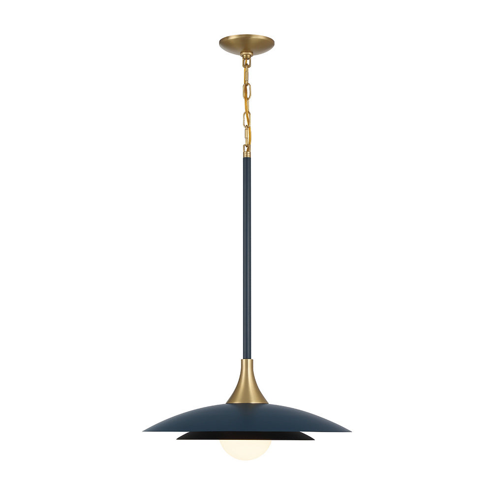 Welsh 1 Light Pendant in Blue and Black