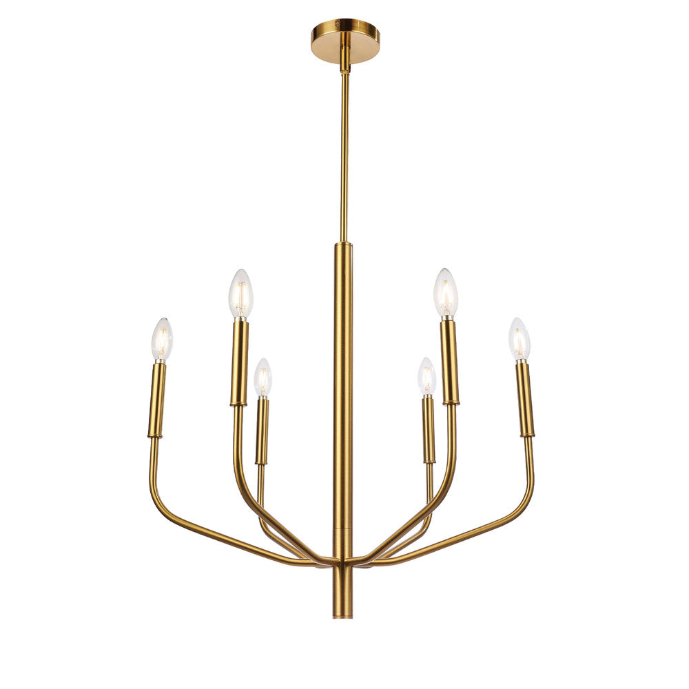 6LT Chandelier, AGB Finish