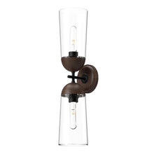 Load image into Gallery viewer, Emil 5-in Matte Black/Walnut 2 Lights Wall/Vanity
