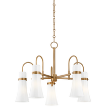 Load image into Gallery viewer, Maple Chandelier In Patina Brass
