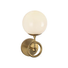 Load image into Gallery viewer, Fiore 6-in Brushed Gold/Glossy Opal Glass 1 Light Wall Vanity
