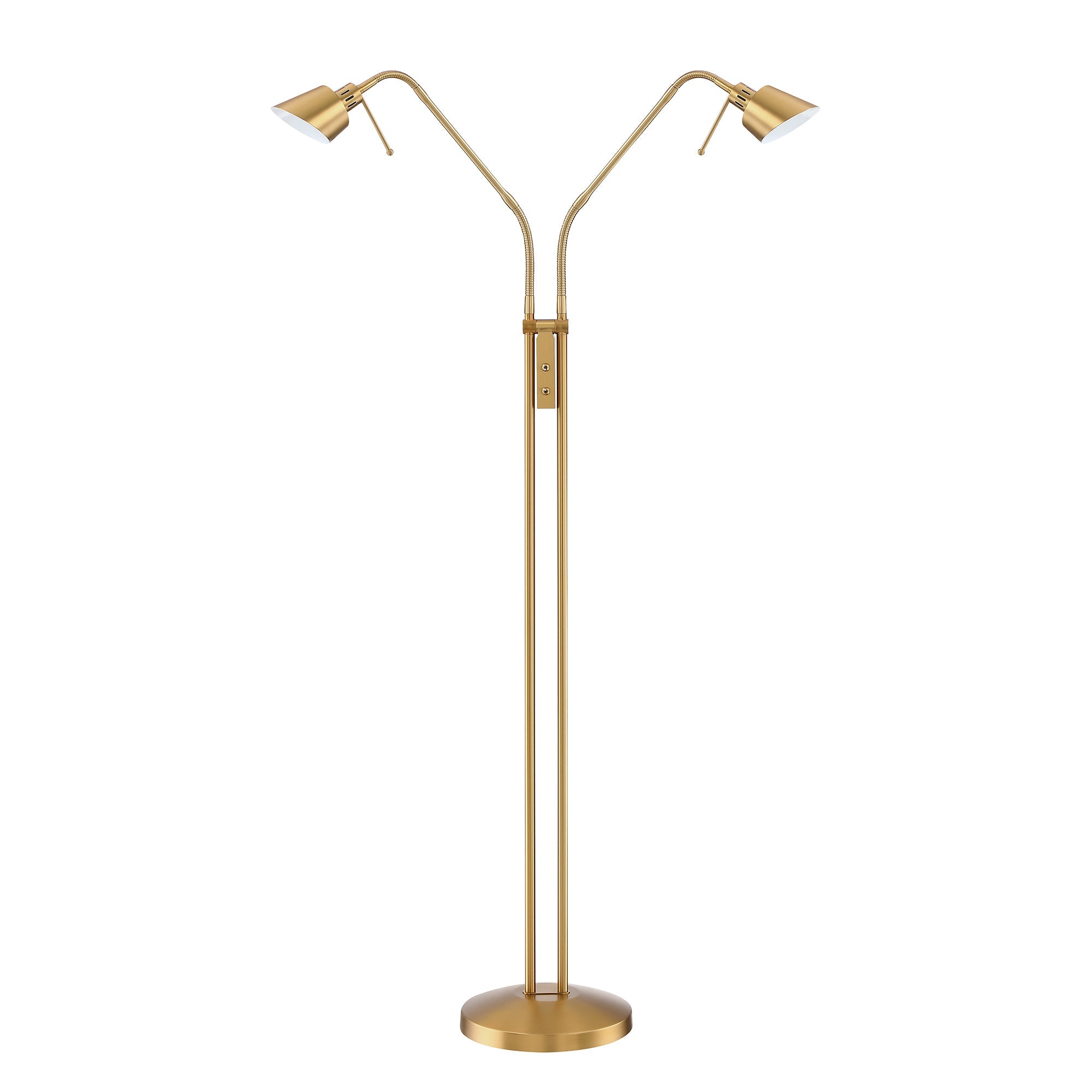 OSLO TWINS Black Floor Lamp - Brass