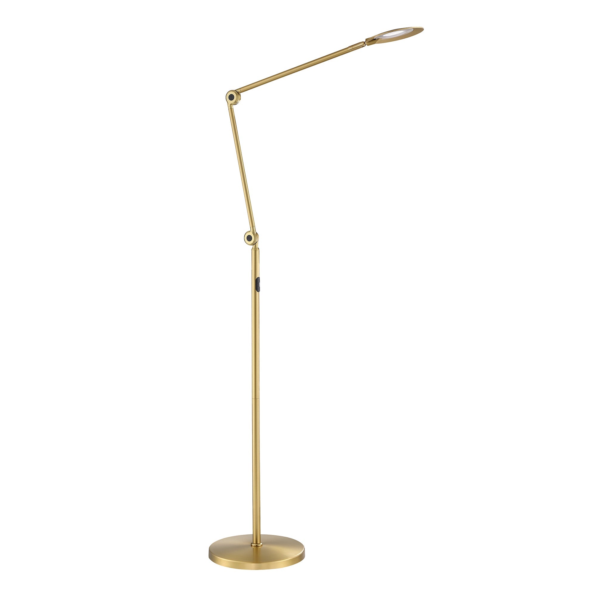 ICAN Black & Brass Floor Lamp - Brass