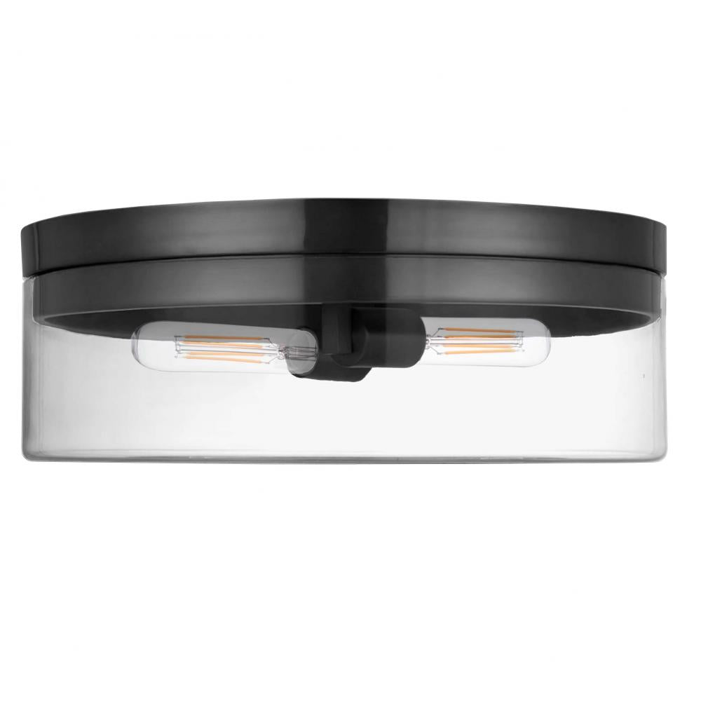 2LT Flush Mount, MB w/ CLR Glass