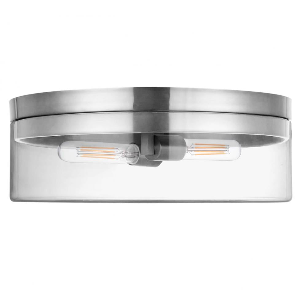 2LT Flush Mount, PC w/ CLR Glass