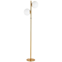 Load image into Gallery viewer, 2LT Incandescent Floor Lamp, AGB w/WH Opal Glass

