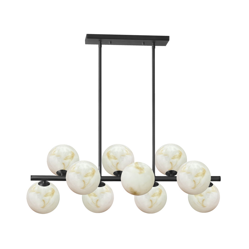 10LT Horizontal Pendant, MB w/ Faux Alabaster