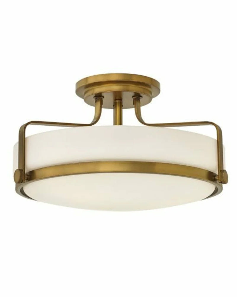 Harper Large Semi-Flush Mount In Heritage Brass