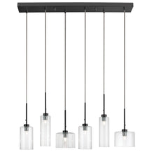 Load image into Gallery viewer, 6LT Halogen Horizontal Pendant, MB w/ Clear Glass
