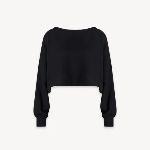 Flat Black Crop Blouse