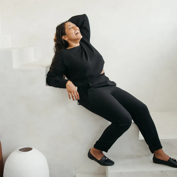 Flat Black Slouchy Pants