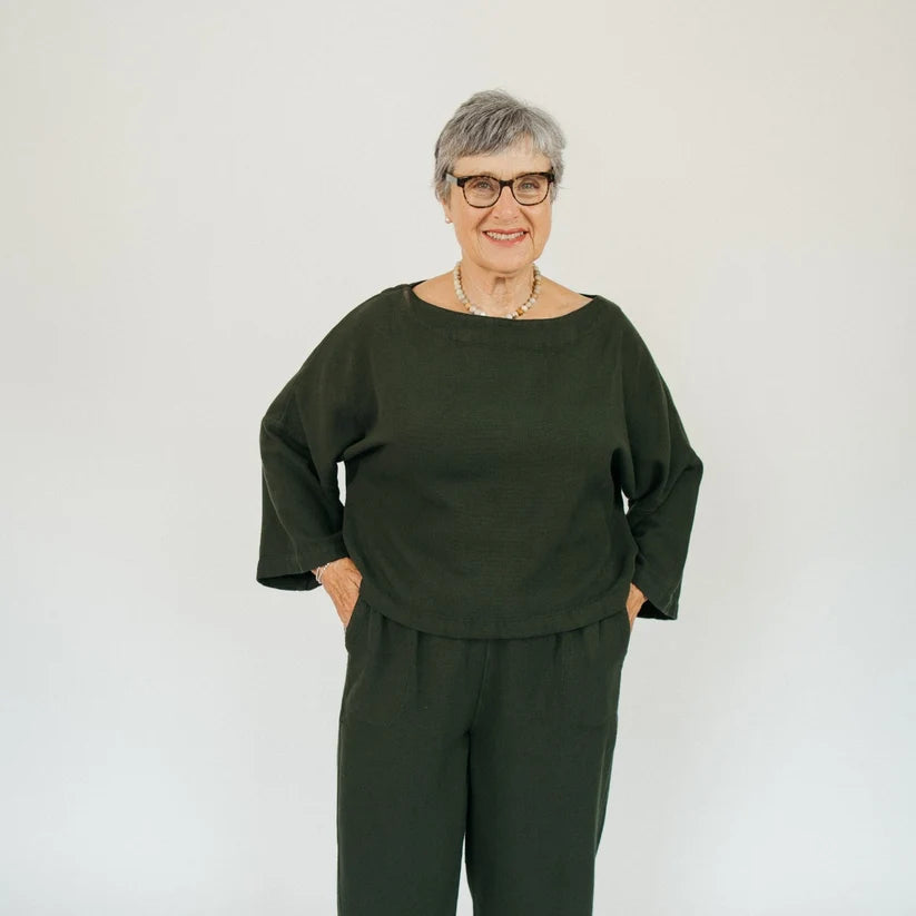Loft Cotton Crop Bell Sleeve Top