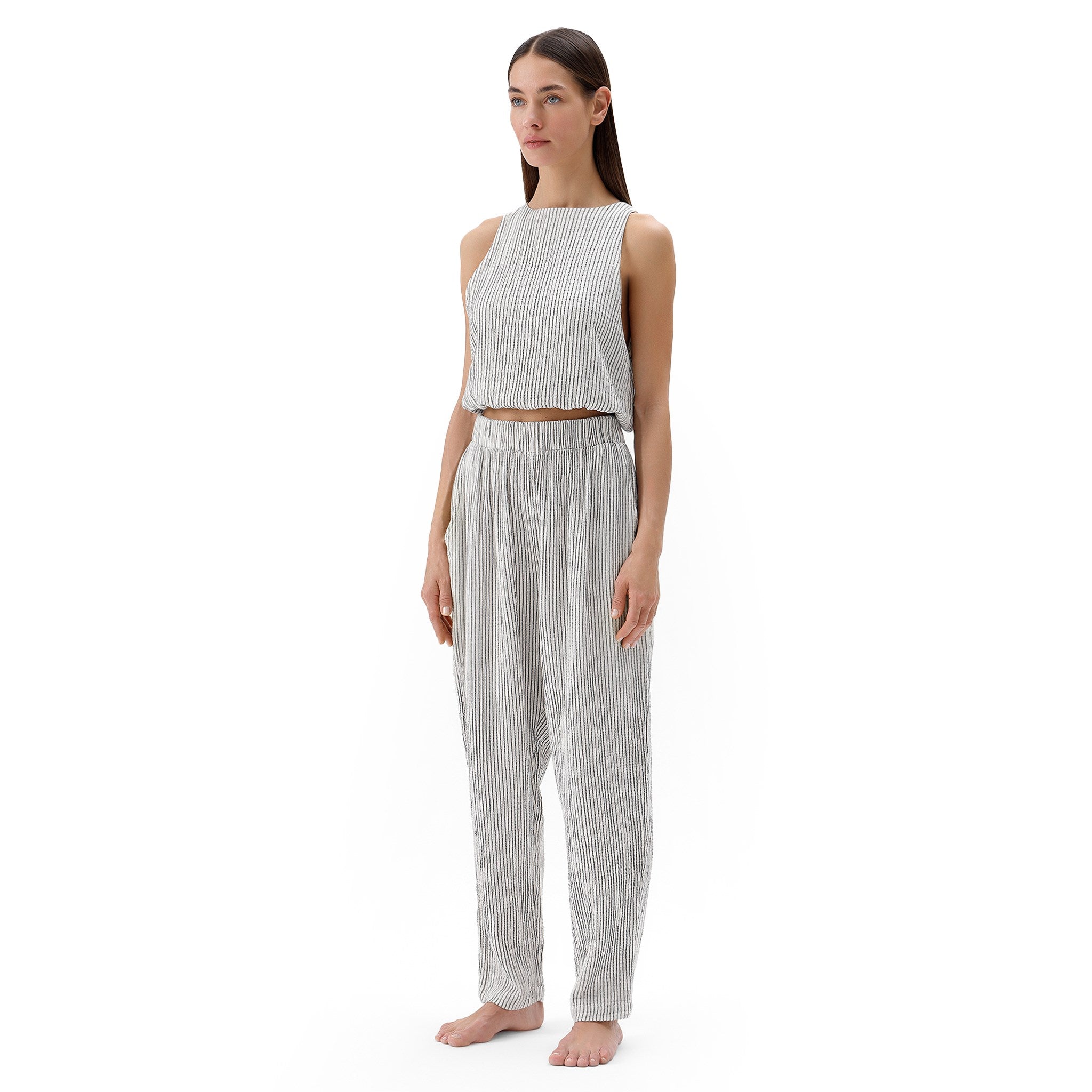 Crinkle Keyhole Tank Top (5 Colours)