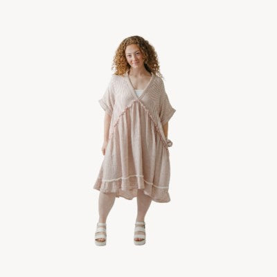 Crinkle Ruffled V Dress (3 Colours)