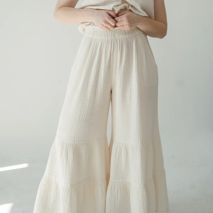 Crinkle Ruffled Pants