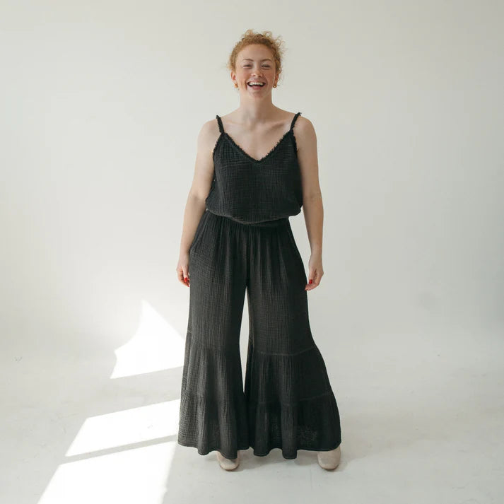 Crinkle Ruffled Pants