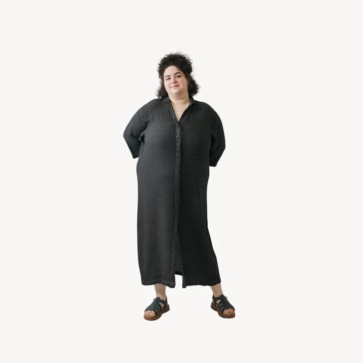 Crinkle Shirt Dress Plus