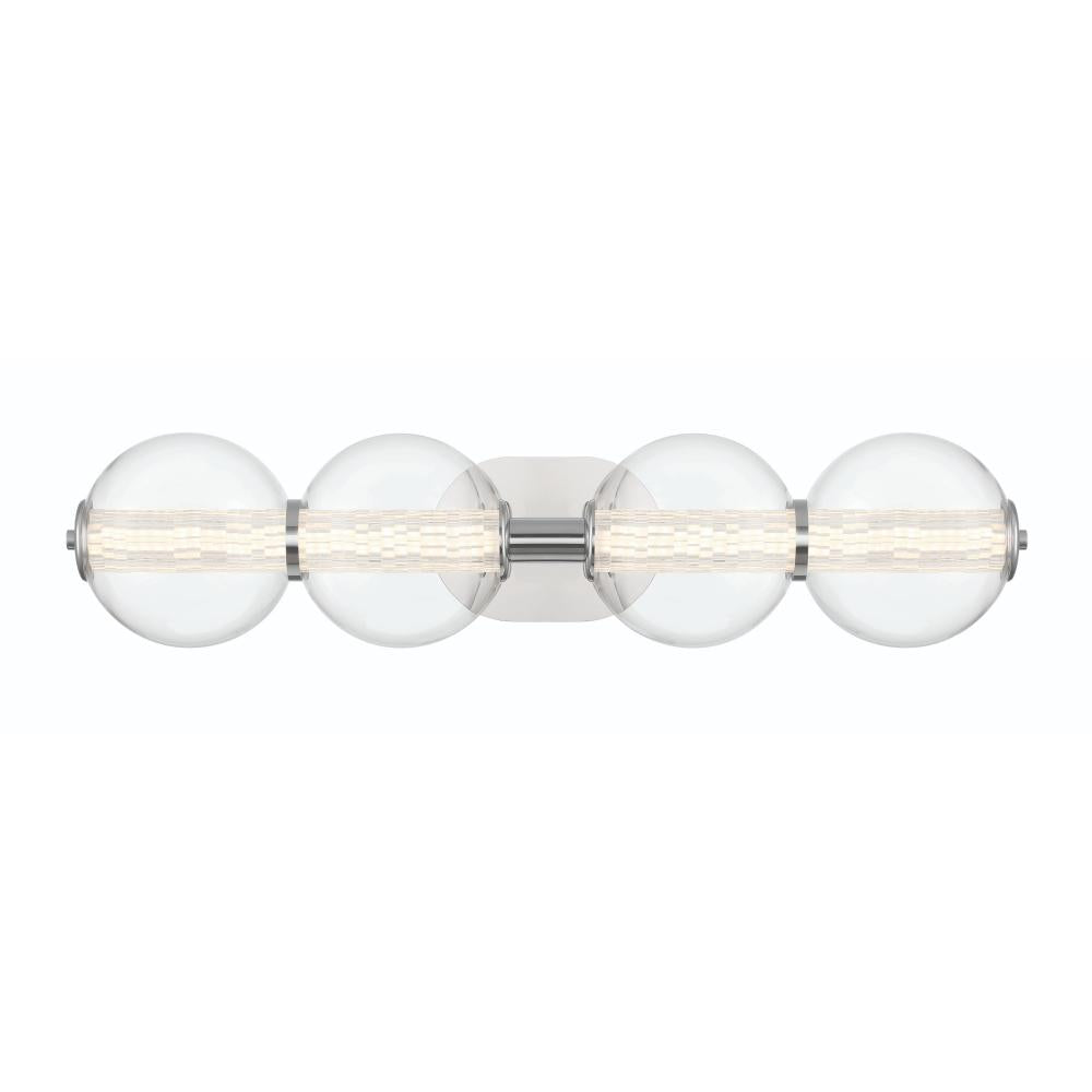 Atomo 4 Light Sconce in Chrome with Clear Glass
