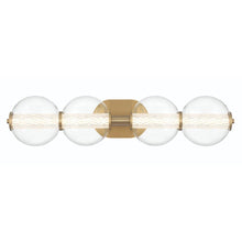 Load image into Gallery viewer, Atomo 4 Light Sconce in Gold with Clear Glass
