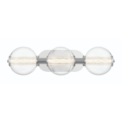 Atomo 3 Light Sconce in Chrome with Clear Glass