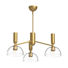 Load image into Gallery viewer, Jude 38-in Brushed Gold/Clear Glass 3 Lights Chandeliers

