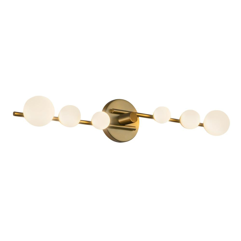 Cypress 29-in Brushed Gold/Opal Glass LED Vanity