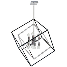 Load image into Gallery viewer, 8LT Pendant, Polished Chrome &amp; Matte Black Finish
