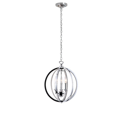3LT Chandelier, Polished Chrome w/Jewelled Accents