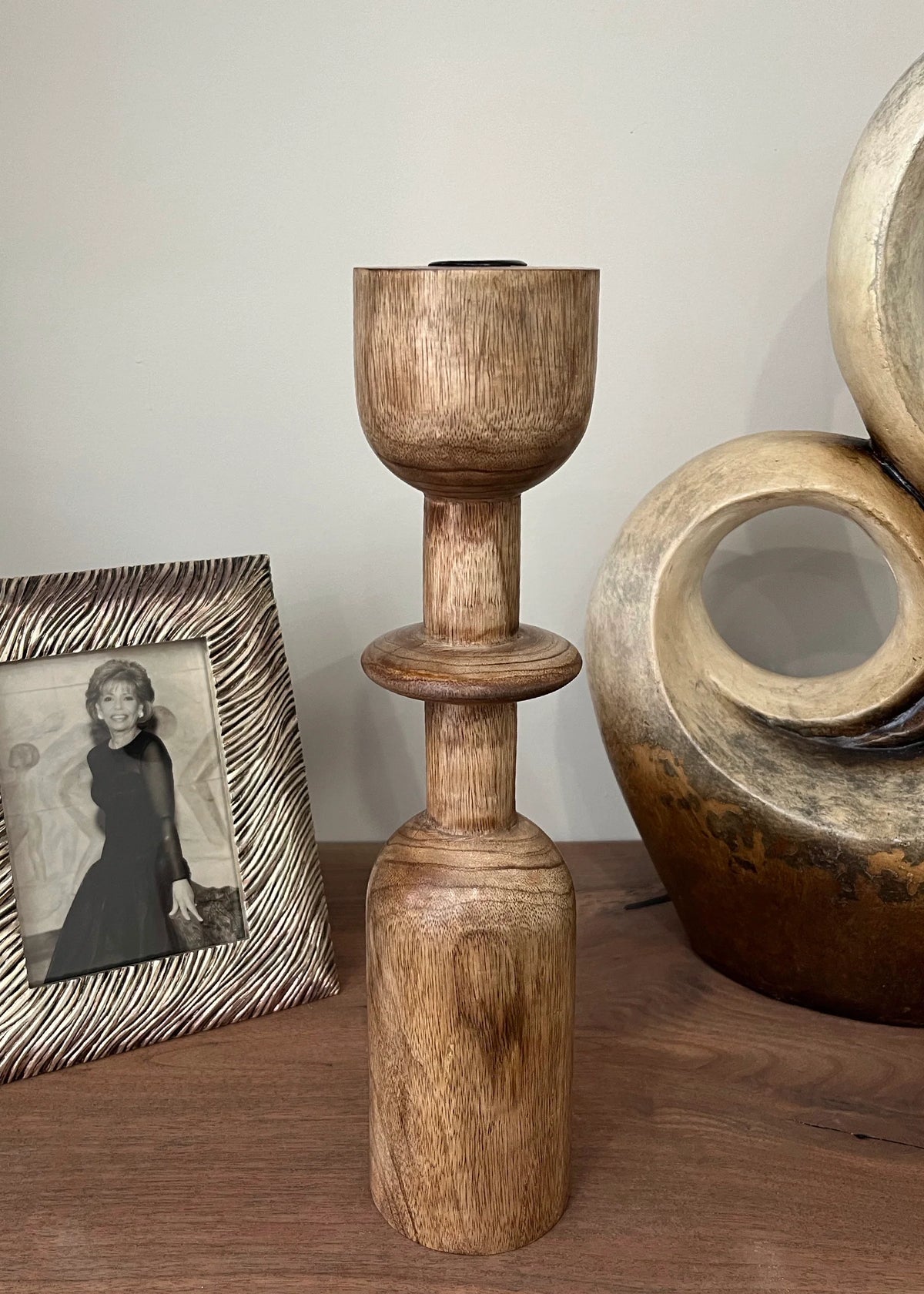 3.5"X15" WOOD TAPER CANDLE HOLDER