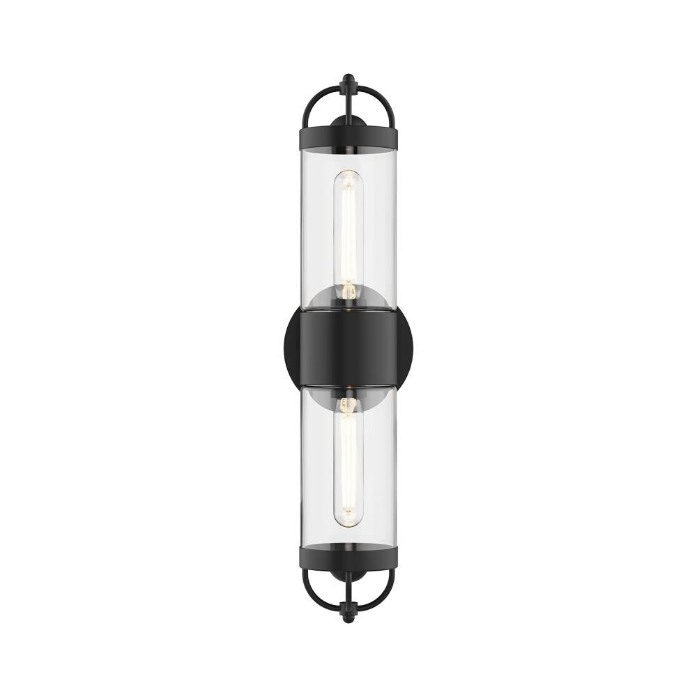 Lancaster 5-in Matte Black 2 Lights Wall/Vanity