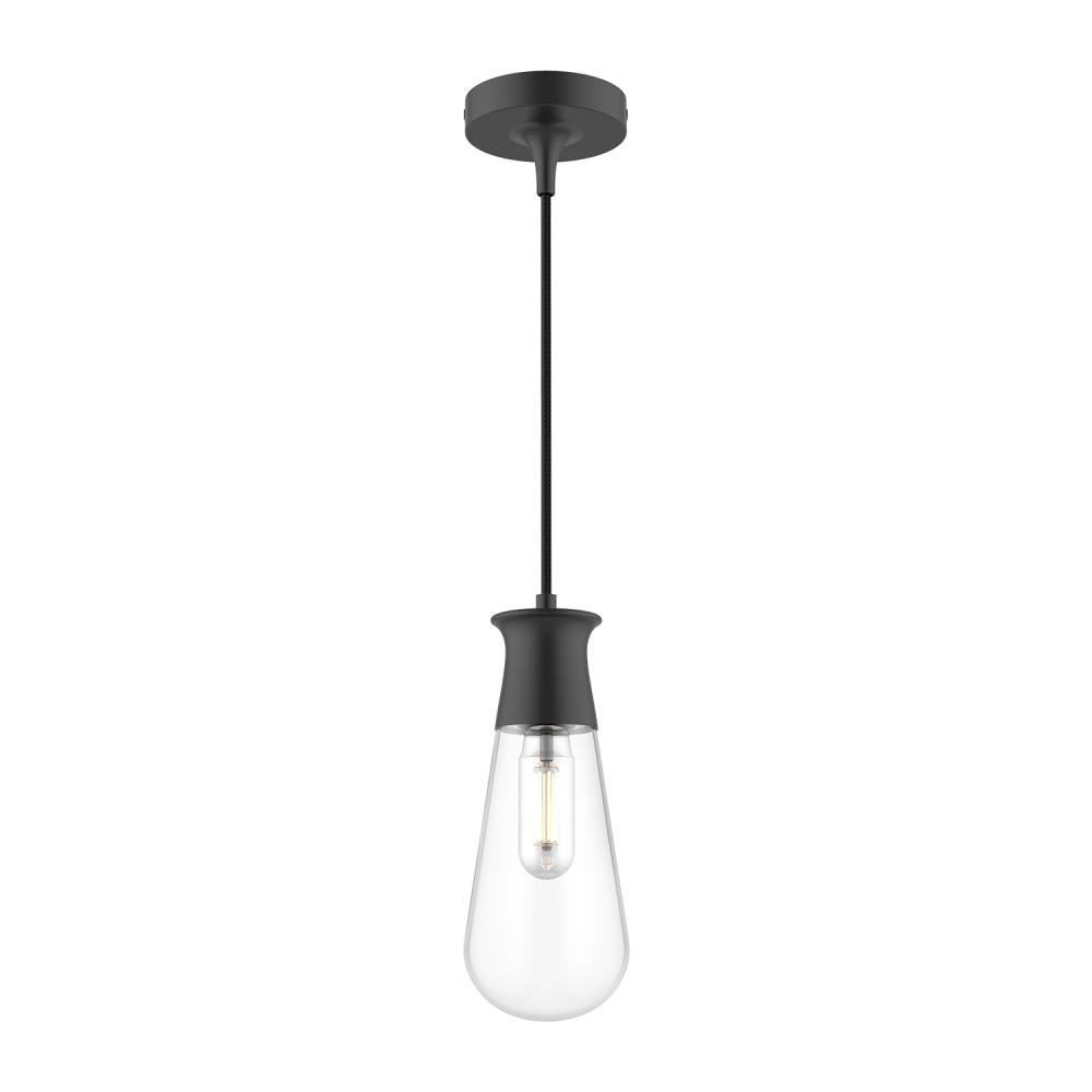 Marcel 4-in Matte Black 1 Light Pendant