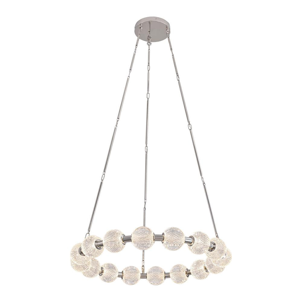 Marni 32-in Polished Nickel LED Chandelier