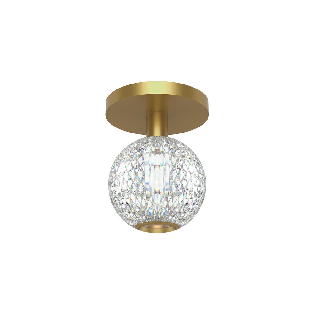 Marni 5-in Natural Brass LED Flush Mount