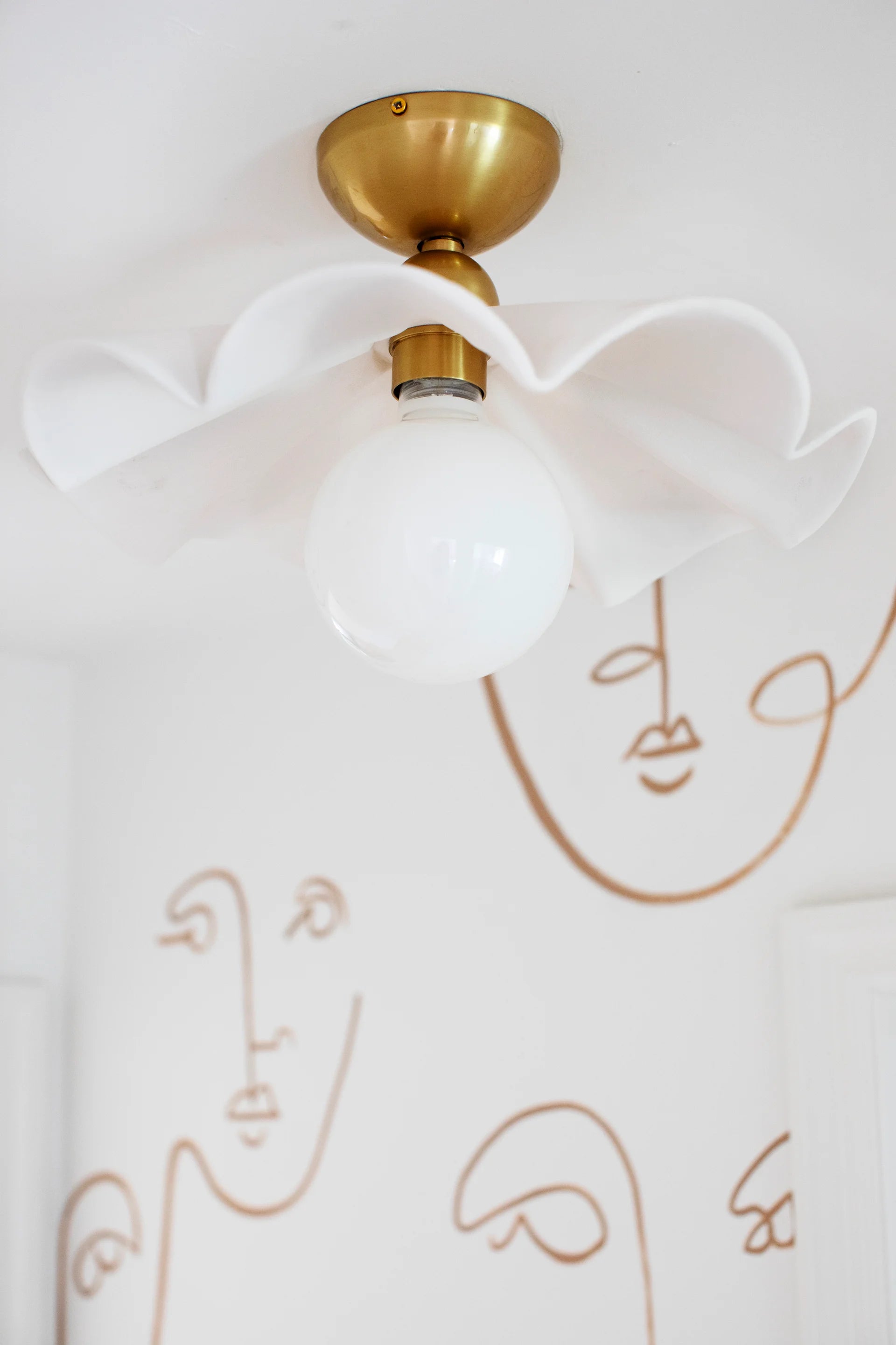 Maisie Semi-Flush in Aged Brass