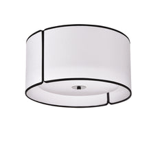 Load image into Gallery viewer, 3LT Notched Drum Flush Mount MB, WH Shade &amp; Diff
