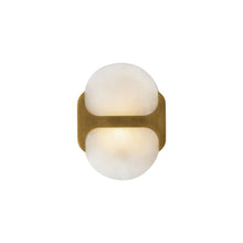 Load image into Gallery viewer, Odin 9-in Vintage Brass/Alabaster Socket Wall Vanity
