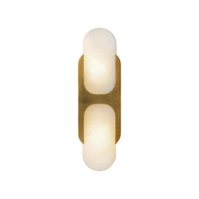 Load image into Gallery viewer, Odin 14-in Vintage Brass/Alabaster Socket Wall Vanity
