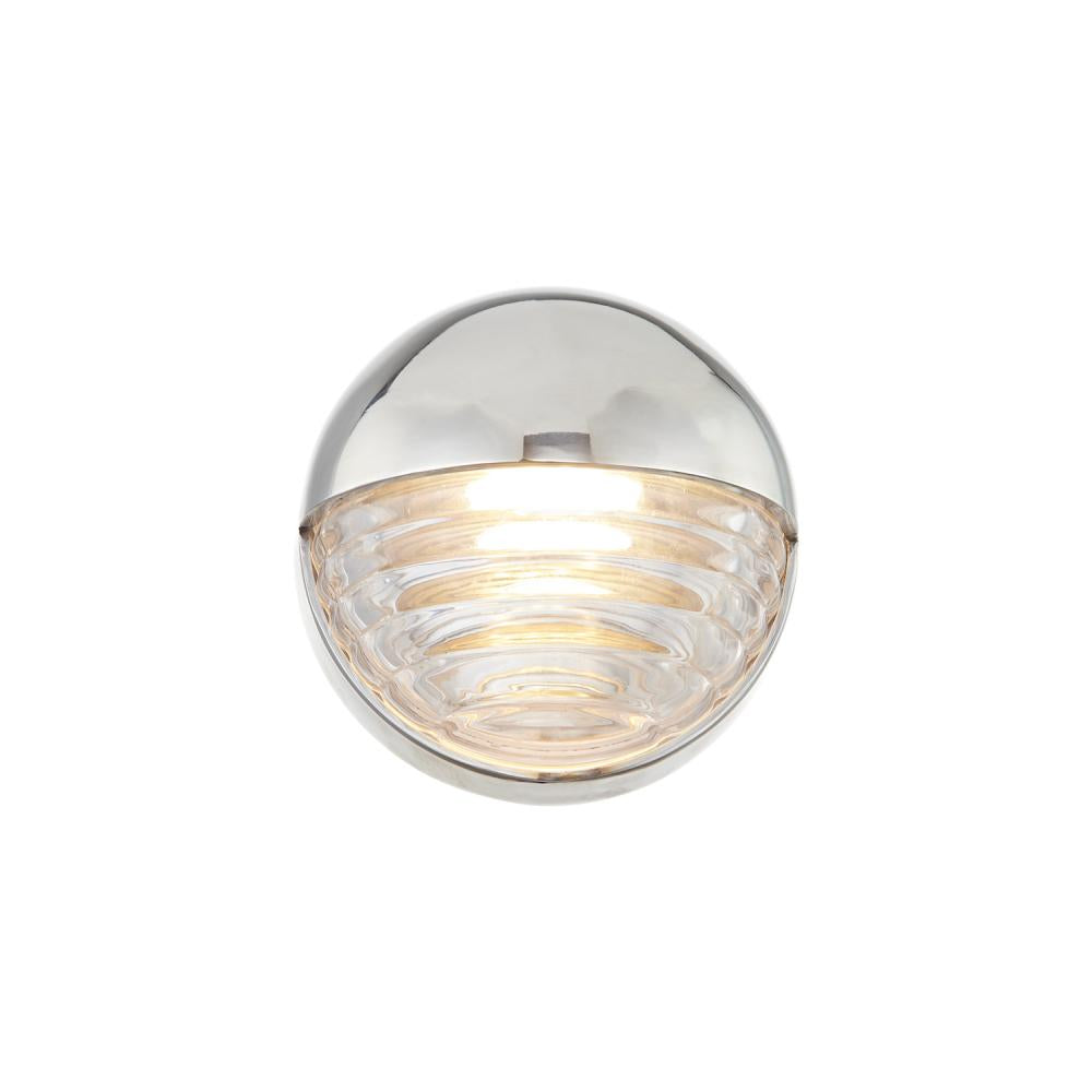Palais 6-in Polished Nickel/Ribbed Glass LED Wall/Vanity