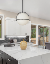 Load image into Gallery viewer, 1LT Pendant, MB w/ WH Opal Glass
