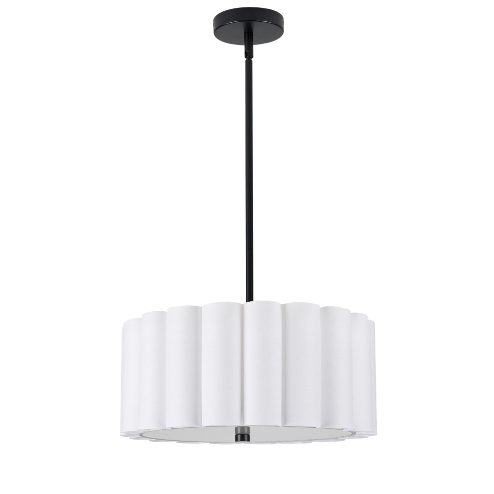 3LT MB Pendant w/ WH Shade